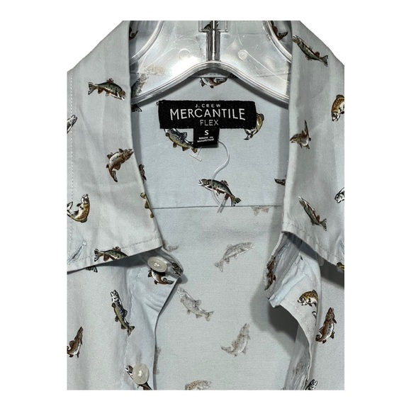 J. Crew Mercantile Flex Bass Printed Button Up Shirt Casual Short Sleeve Small - Picture 4 of 5